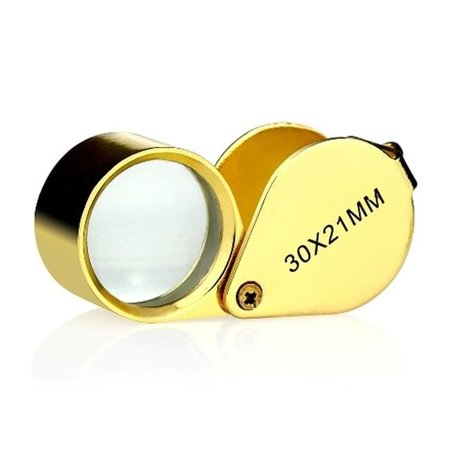 IKKEGOL IKKEGOL 10003G 30 x 21 mm. Jewellers Loupe Eye Magnifying Glass Jewelers Magnifier Golden 10003G